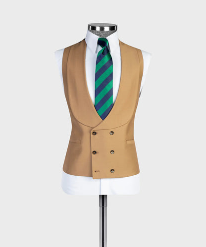 Khaki  Peak Lapel Tuxedo 3-piece Suit for Prom