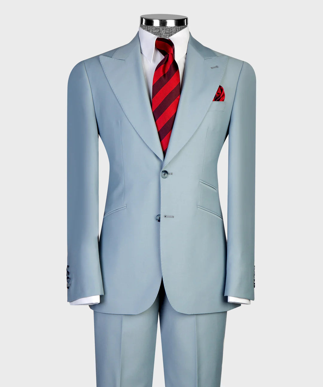 Ice Blue 3-piece Single-breasted Suit