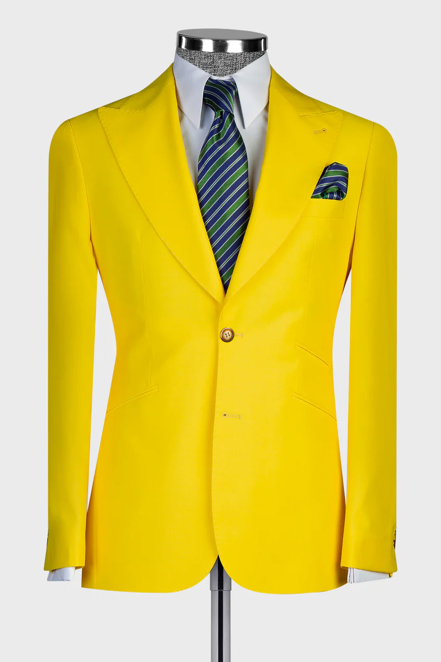 Men's Modern 3-piece Suit in Yellow