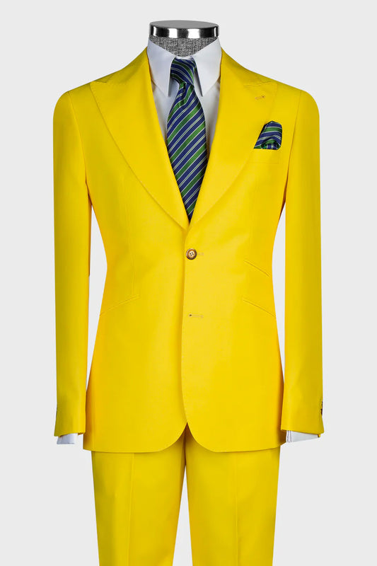 Men's Modern 3-piece Suit in Yellow