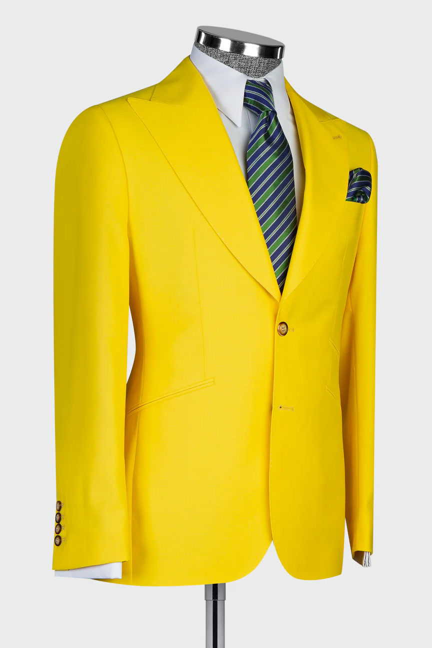 Men's Modern 3-piece Suit in Yellow