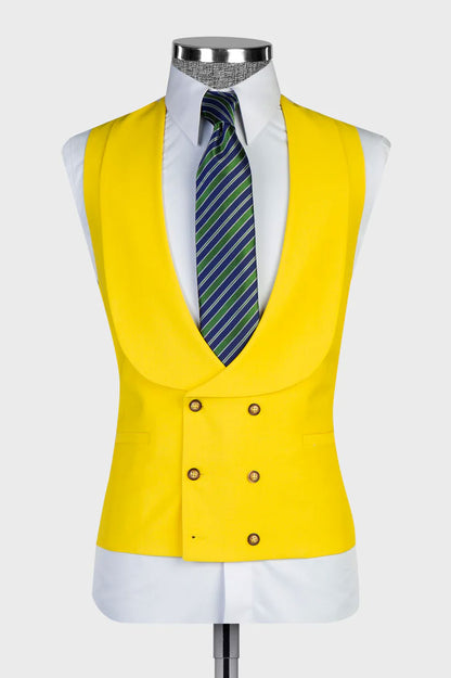 Men's Modern 3-piece Suit in Yellow