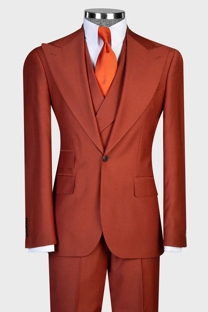 Brick Red 2-Piece Suit for Men – Prom & Wedding Tux Style
