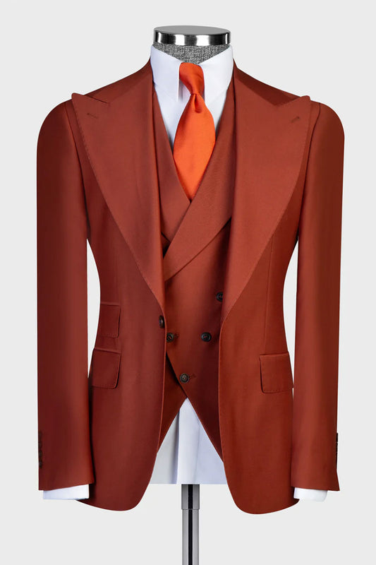 Brick Red 2-Piece Suit for Men – Prom & Wedding Tux Style