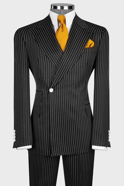 Newest Pinstripe Suit in Black