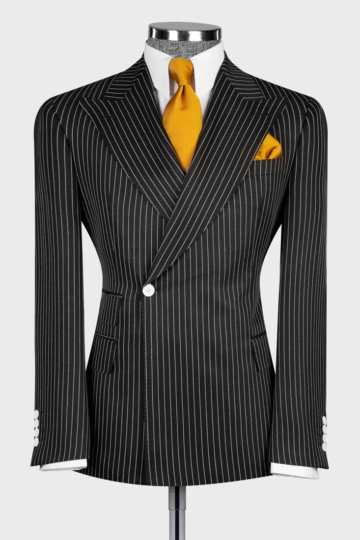 Newest Pinstripe Suit in Black