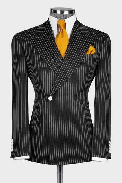 Newest Pinstripe Suit in Black