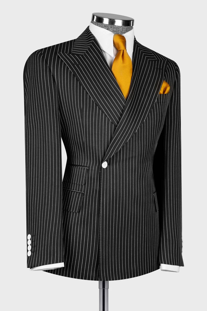 Newest Pinstripe Suit in Black