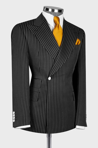 Newest Pinstripe Suit in Black