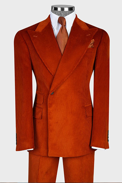 Burnt Orange Corduroy 2-piece Suit