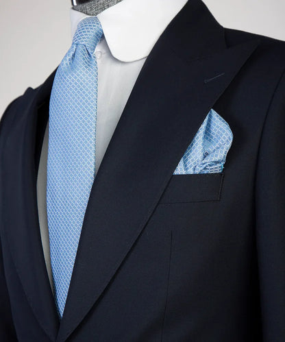 Navy 3-piece Single-breasted Peak Lapel Suit