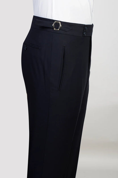 Navy 3-piece Single-breasted Peak Lapel Suit