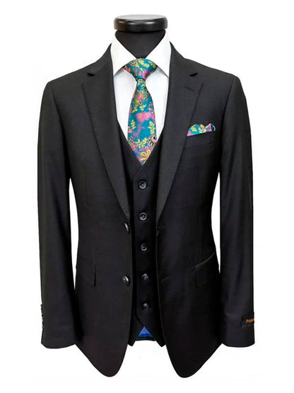 Black 3 Piece Classic Slim Fit Suit