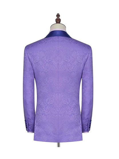 Purple Shawl Lapel Wedding Suit