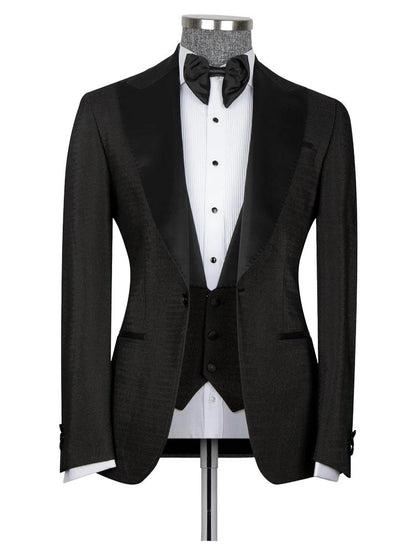 Classic Black 3 Pieces Bespoke Prom Men Suits