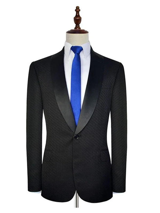 Black Single Breasted Wedding Suit