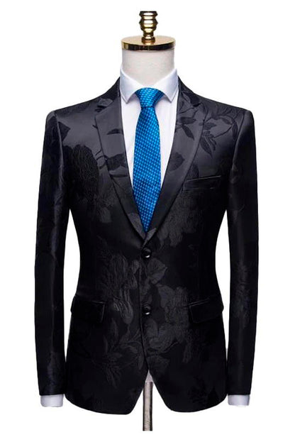 Black Notch Lapel Two Buttons Men's 2 Piece Suit