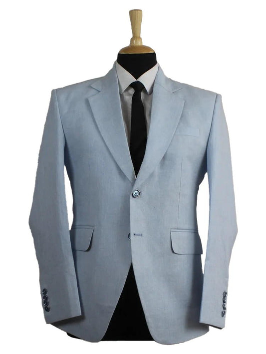 Light Blue Notch Lapel Single Breasted Suit