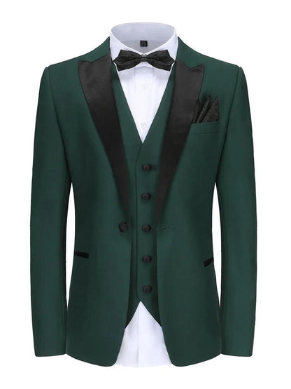 Green Prom Slim Fit Tuxedo 3 Piece Suit