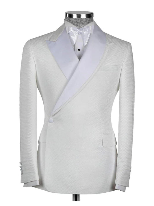 White 2 Piece One Button Tuxedo