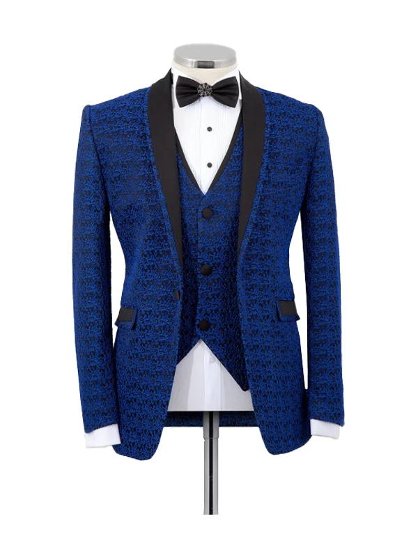 Blue Shawl Lapel Prom Tuxedo Suit