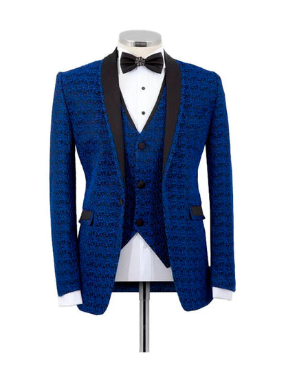 Blue Shawl Lapel Prom Tuxedo Suit