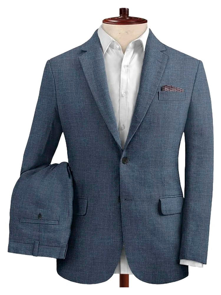 Navy Blue Business 2 Piece Single Breasted Suit