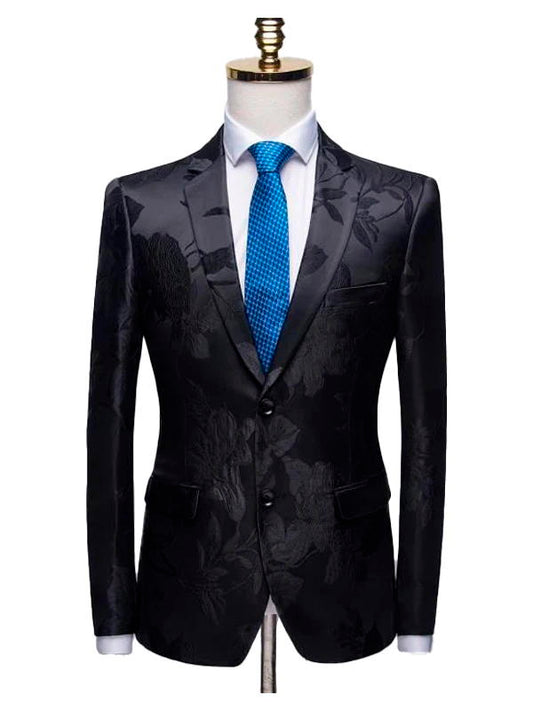 Black Notch Lapel Two Buttons Men's 2 Piece Suit