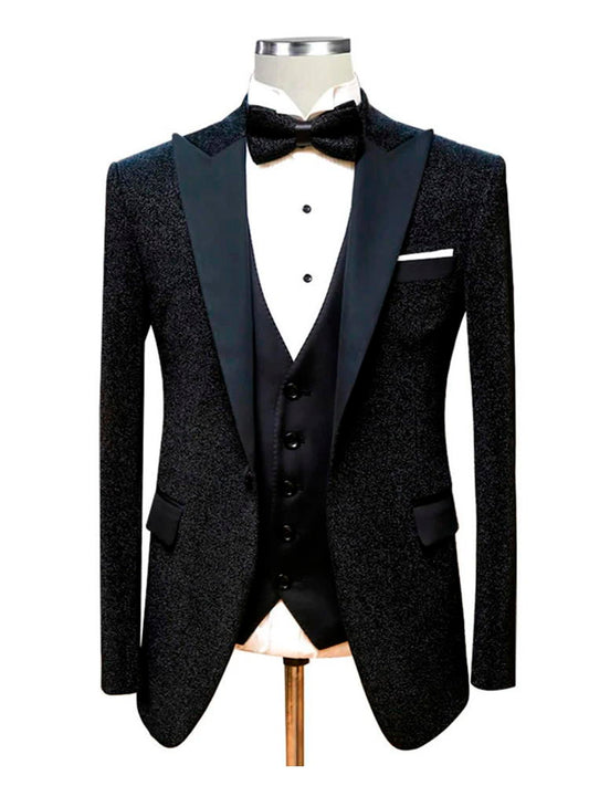 Black Slim Fit Men’s Prom Tuxedo Suit