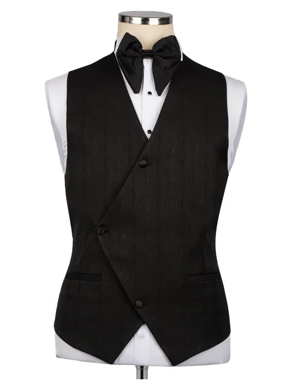 Modern Black Notch Lapel Men’s Suit