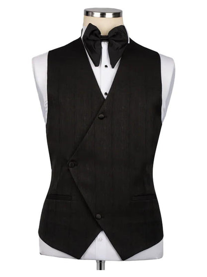 Modern Black Notch Lapel Men’s Suit