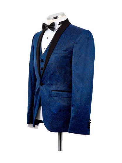 Navy Blue Prom Slim Shawl Lapel Suits
