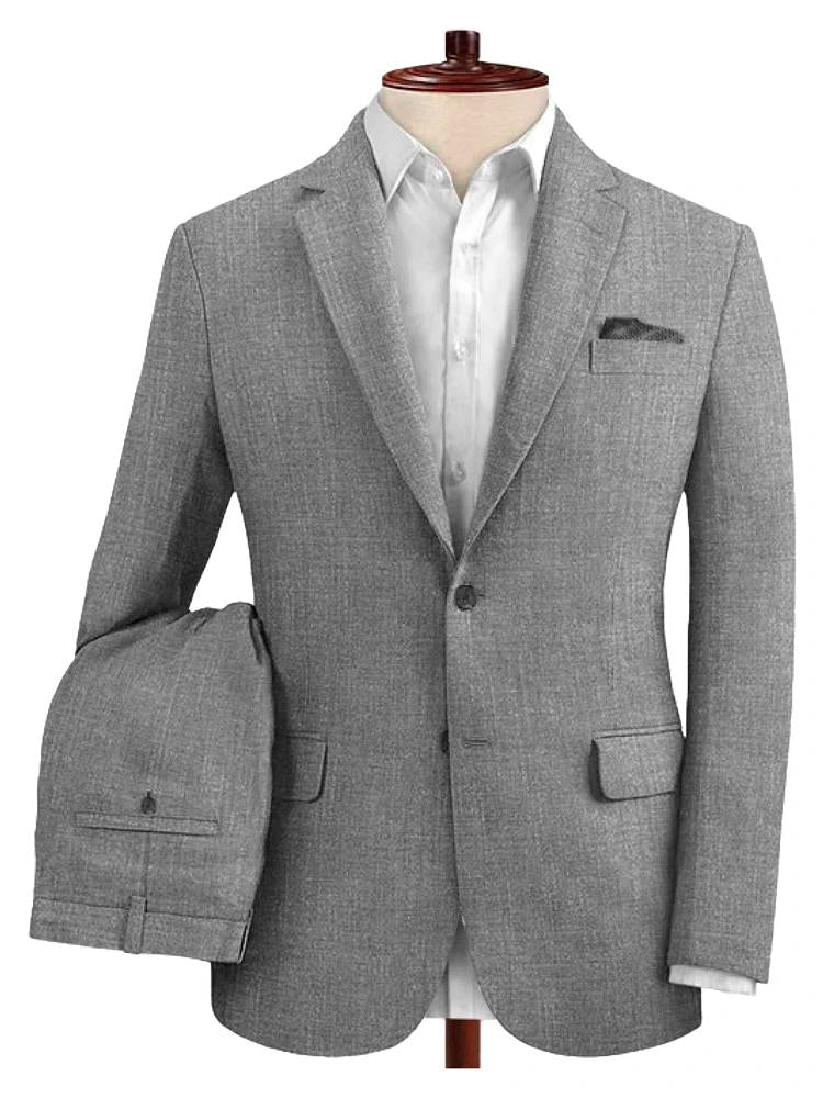 Grey Business 2 Piece Single Breasted Suit