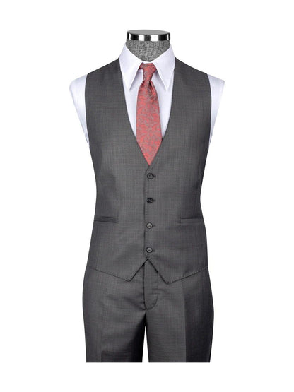 Classic Grey 3 Piece Peak Lapel Suit