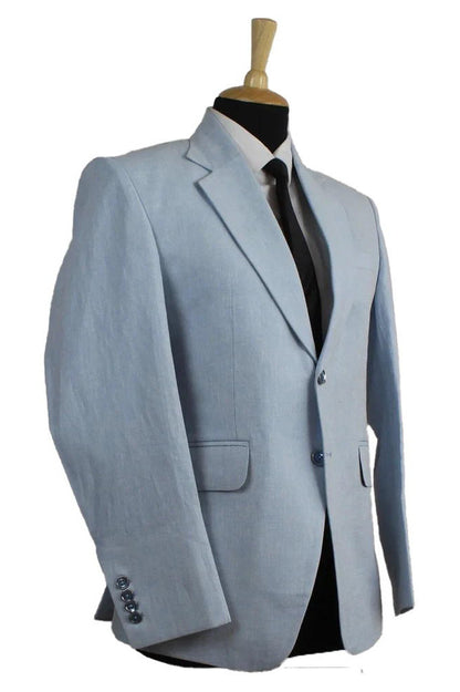 Light Blue Notch Lapel Single Breasted Suit