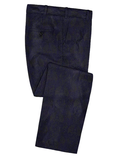 Men's  Navy Blue Jacquard Tuxedo Slim Fit Suit