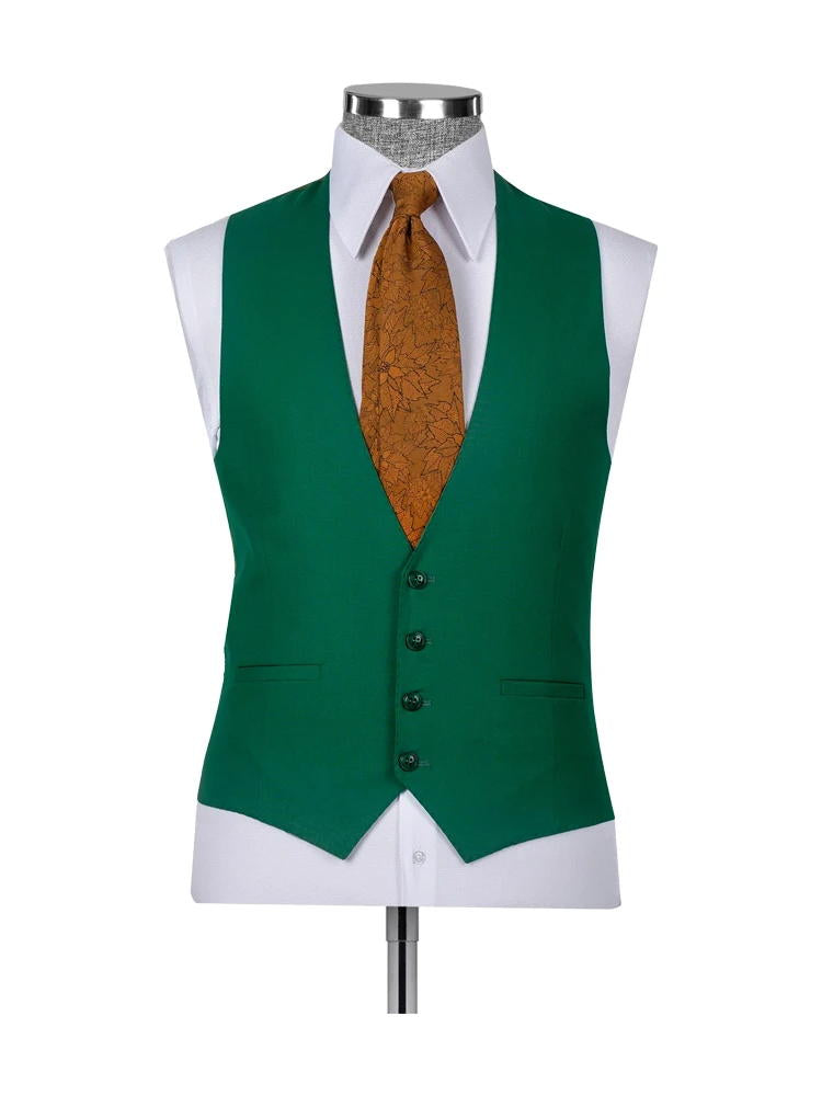 Green Classic 3 Piece Green Peak Lapel Suit