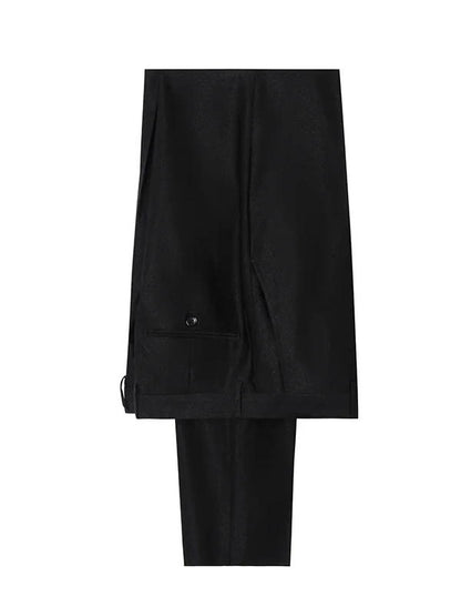 Black Slim Fit Suit with Adjustable Buckle