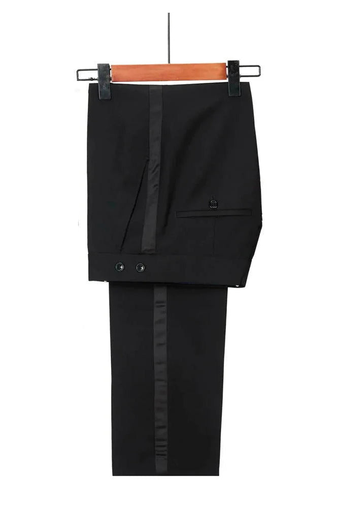 Sparkly Black 3-Piece Shawl Lapel Wedding Tuxedo