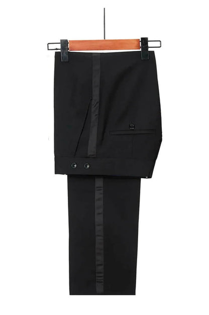 Sparkly Black 3-Piece Shawl Lapel Wedding Tuxedo