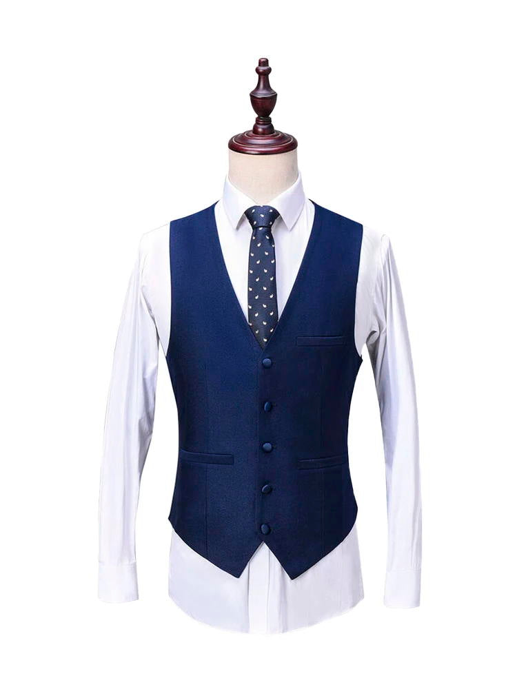 Navy Blue Slim Fit Shawl Lapel Prom Dinner Groom Tuxedos Suit