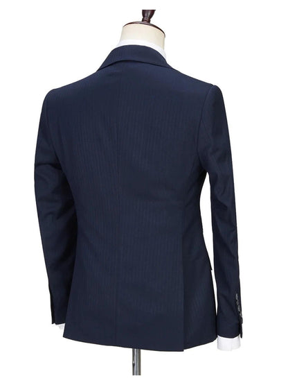 Dark Blue Pinstripe Slim Fit 3 Piece Suit