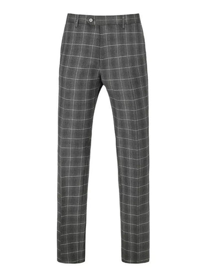 Charcoal 3 Piece Slim Fit Elegant Plaid Suit
