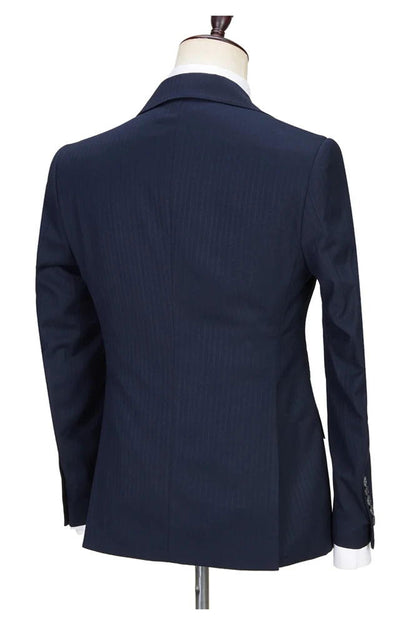Dark Blue Pinstripe Slim Fit 3 Piece Suit