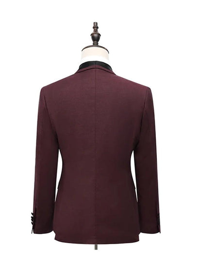 Burgundy Slim Fit Prom 3 Piece Suit