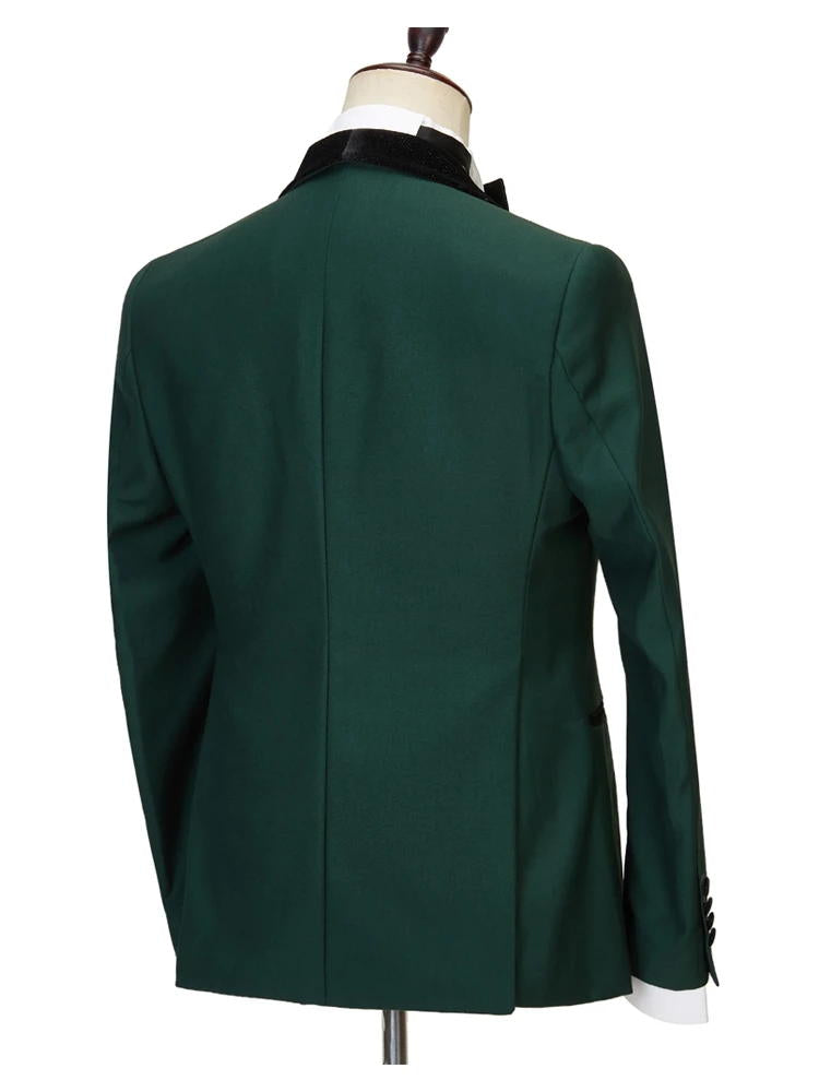 Green Formal Shawl Lapel Wedding Suit Tuxedos