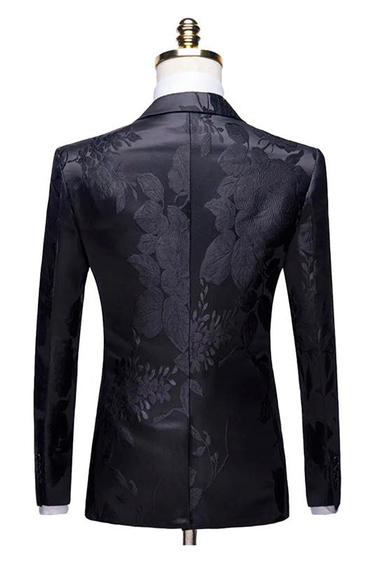 Black Notch Lapel Two Buttons Men's 2 Piece Suit