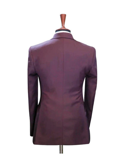 Dark Purple Peak Lapel Slim Fit Prom 3 Piece Suit