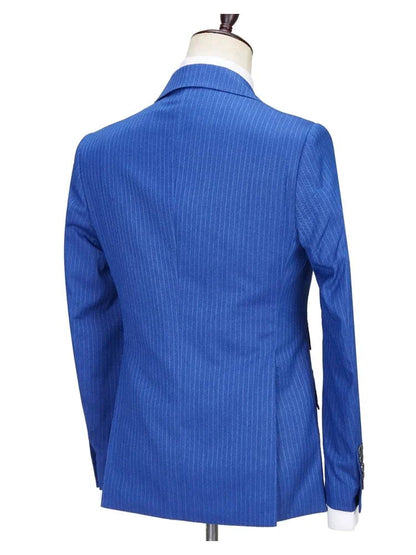 Blue Pinstripe Slim Fit 3 Piece Suit