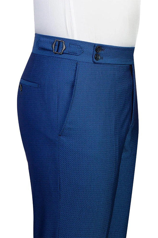 Blue Peaked Lapel 3 Pieces Men Suit